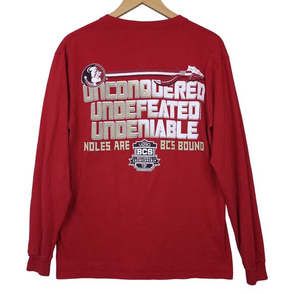 Florida State Seminoles Men’s Long Sleeve Shirt Medium Red 2014 Fear the Spear - Picture 11 of 16
